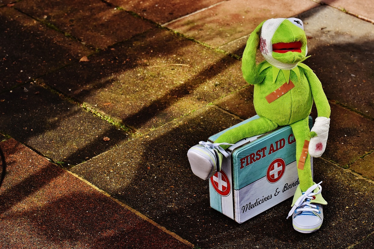 kermit, first aid, injured-1766144.jpg